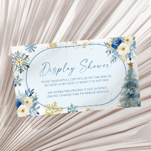 Snowflake Blue Winter Baby Shower Display Shower Enclosure Card
