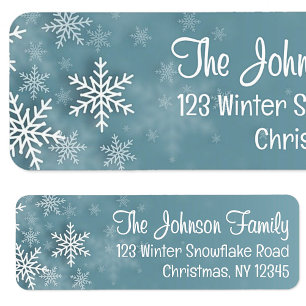 Snowflake Blue Winter Christmas Return Address
