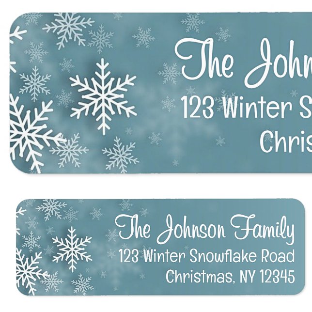 Snowflake Blue Winter Christmas Return Address (Creator Uploaded)