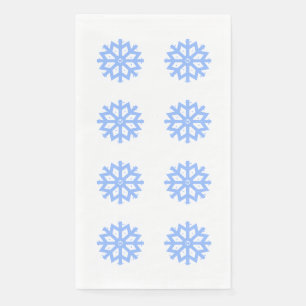 Snowflake Blue Winter Festive Pattern Napkin