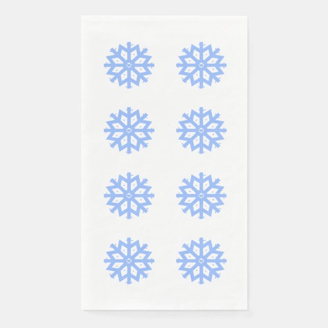 Snowflake Blue Winter Festive Pattern   Napkin (Front)
