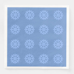 Snowflake Blue Winter Festive Pattern Napkin