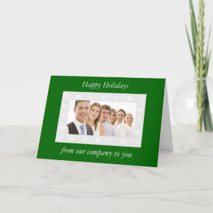 Snowflake Border Custom Holiday Card (green)