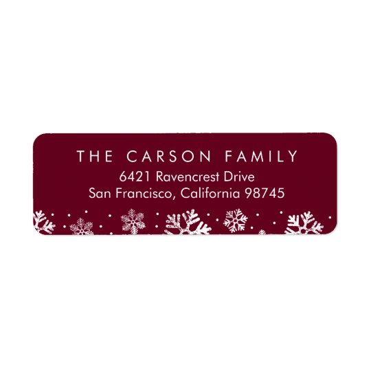 Snowflake Border Holiday Return Address Labels