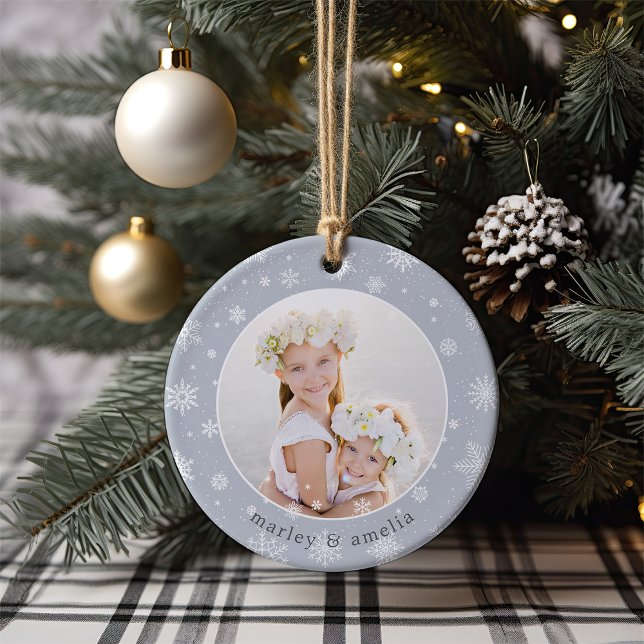 Snowflake Border | Photo Ceramic Tree Decoration (Creator Uploaded)