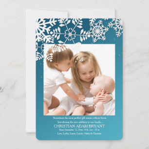 Snowflake Border Photo Holiday Card