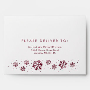 Snowflake Border Preprinted Holiday Envelopes