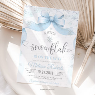 Snowflake Bow baby shower Invitation