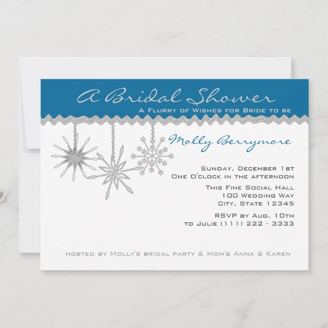Snowflake Bridal Shower Invitation (Front)