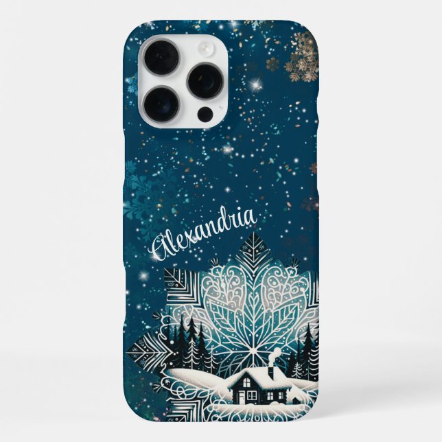 Snowflake Cabin iPhone Case (Back)