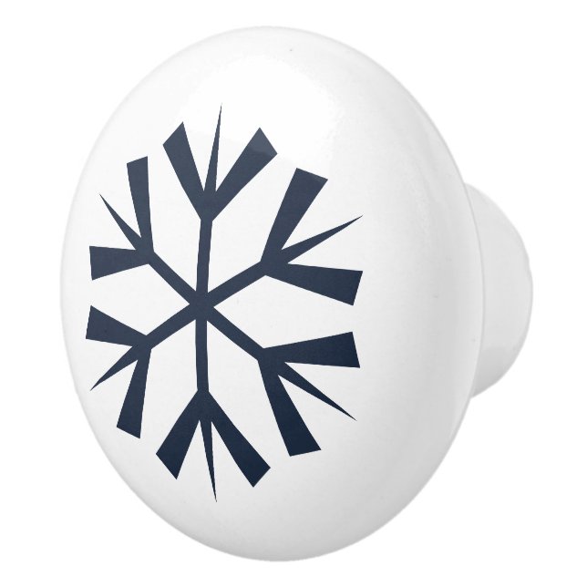 Snowflake Ceramic Pull Knob (Right)
