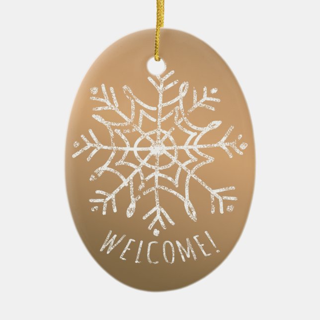 Snowflake Ceramic Tree Decoration (Front)