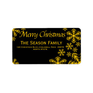 Snowflake chalkboard Christmas  address label