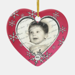 Snowflake Charm Frame Ceramic Tree Decoration