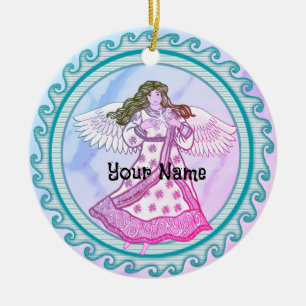 Snowflake Christian angel Ceramic Tree Decoration