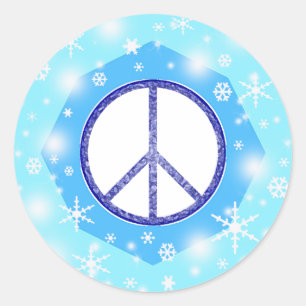 Snowflake Christmas Beautiful Cute Winter Peace Classic Round Sticker