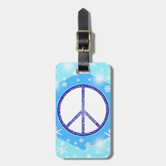 Snowflake Christmas Beautiful Cute Winter Peace Luggage Tag (Front Vertical)