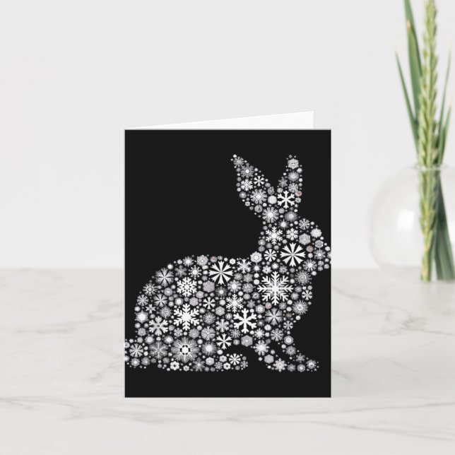 Snowflake Christmas - Bunny Rabbit  Card (Front)