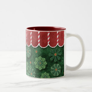 Snowflake Christmas Candy Cane Stripe Coffee Cup