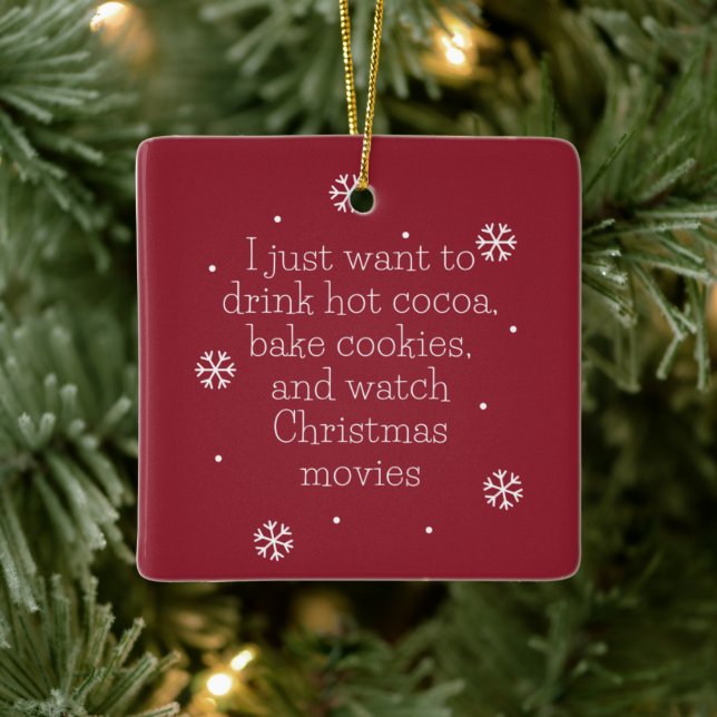 Snowflake Christmas Ceramic Ornament (Tree)