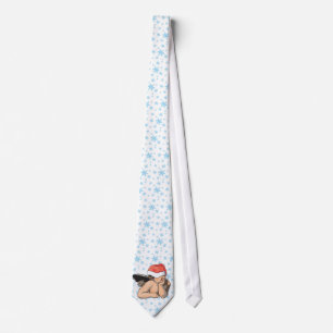 Snowflake Christmas Cherub Tie