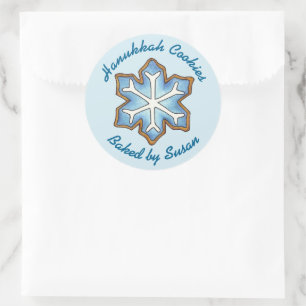 Snowflake Christmas Hanukkah Baked By Cookies Classic Round Sticker