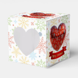 Snowflake Christmas Heart Window Favour Box