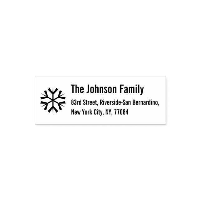Snowflake Christmas Holiday Custom Return Address Self-inking Stamp (Design)