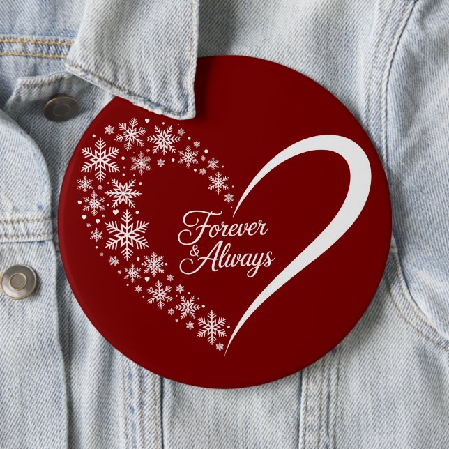 Snowflake Christmas Holiday Snow Flake Heart  6 Cm Round Badge (In Situ)