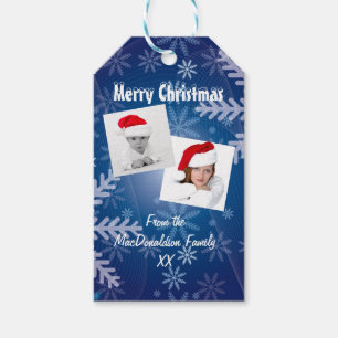Snowflake Christmas holidays photo collage Gift Tags