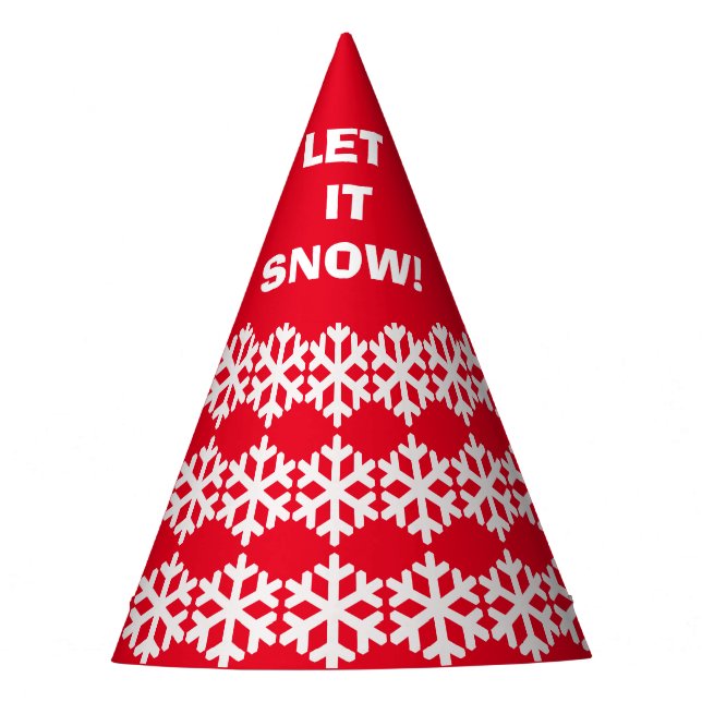 Snowflake Christmas - Let it snow! Party Hat (Front)