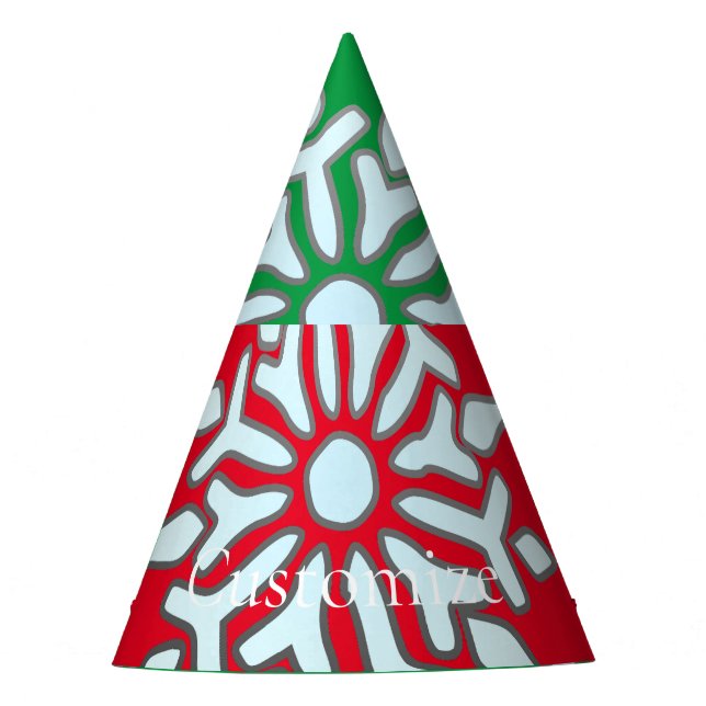 Snowflake Christmas Ornament Thunder_Cove  Party Hat (Front)