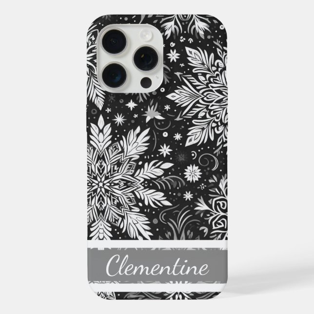 Snowflake Christmas Pattern iPhone Case (Back)