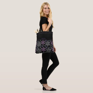 Snowflake Christmas Purple Silver Tote Bag