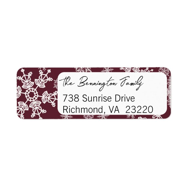 Snowflake Christmas Return Address (Front)