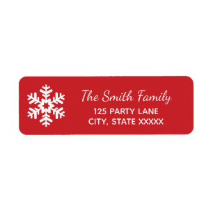 Snowflake Christmas Return Address Label