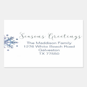 Snowflake Christmas Return Address Label Stickers