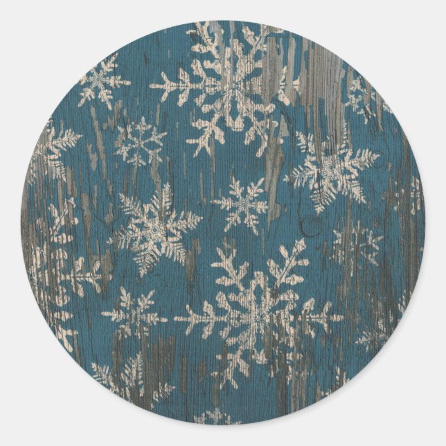 snowflake Christmas Rustic christmas sticker (Front)
