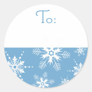 Snowflake Christmas Tag - Blue