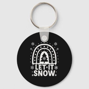 Snowflake Christmas Teacher Student Cute Rainbow L Key Ring