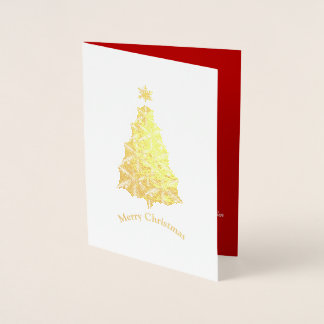 Snowflake Christmas Tree Foil Holiday card