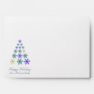 Snowflake Christmas tree Holiday Personalised Envelope
