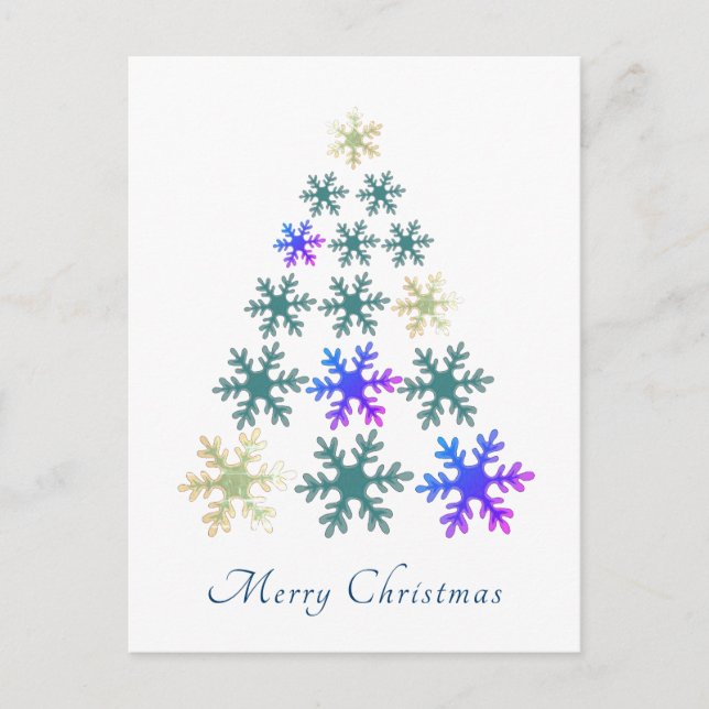 Snowflake Christmas Tree Merry Christmas Holiday (Front)