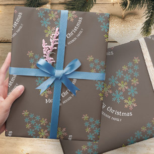 Snowflake Christmas Tree Minimalist Holiday Wrapping Paper