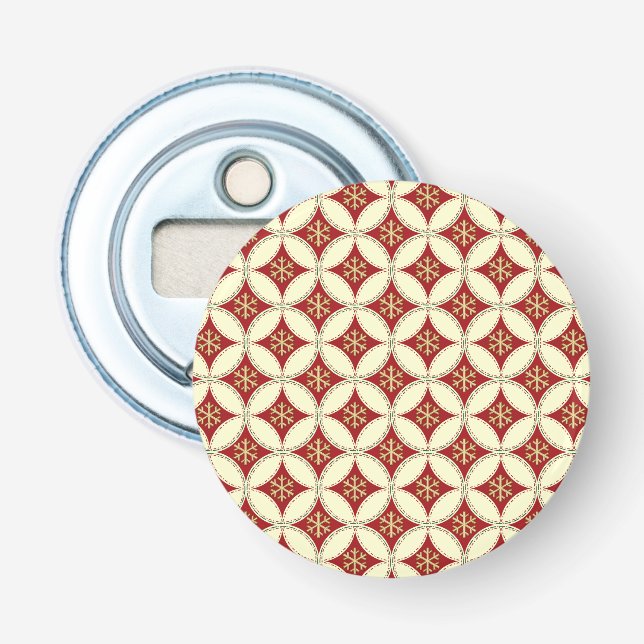 Snowflake Circles-1-ROUND BOTTLE OPENER (Front)