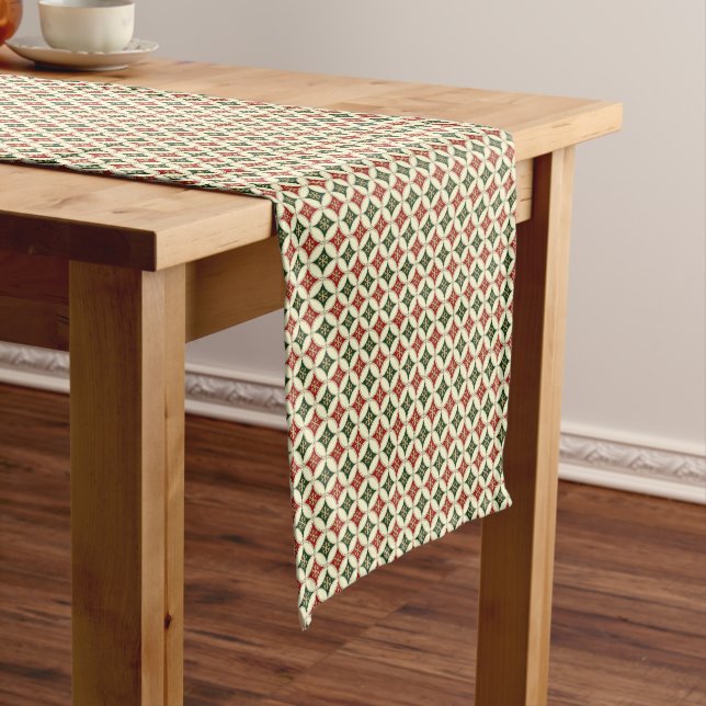 Snowflake Circles-2-14x72 COTTON TABLE RUNNER (In Situ)