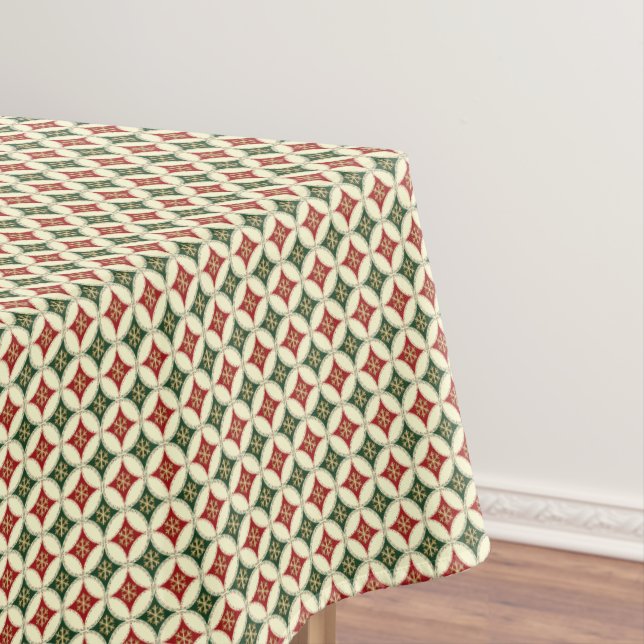 Snowflake Circles-4-52x70 COTTON TABLECLOTH (In Situ)