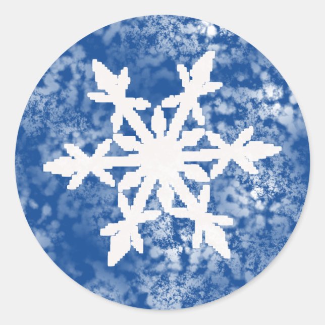 SNOWFLAKE CLASSIC ROUND STICKER (Front)