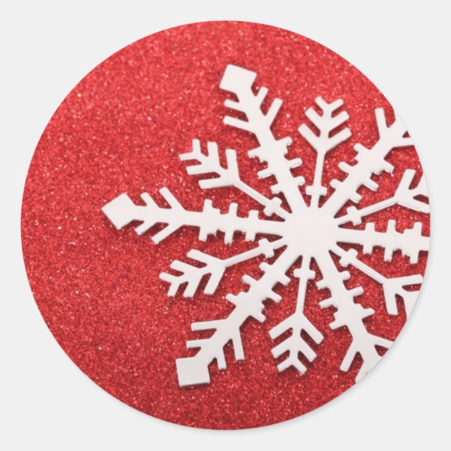 Snowflake Classic Round Sticker (Front)