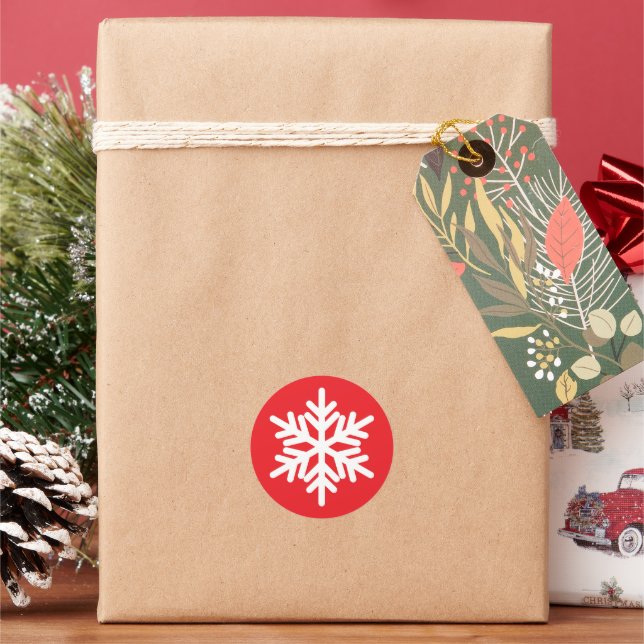 snowflake  classic round sticker (Holiday)